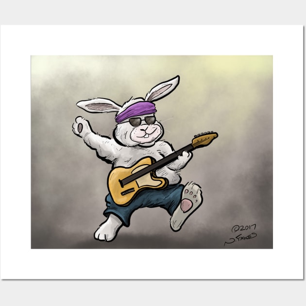 Rock N' Roll Rabbit Wall Art by cartoonistnate